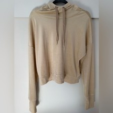 Aerie Cream velour Long Sleeve cropped Hoodie picture