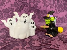 Vintage Hallmark Heartline Merry Miniature  Halloween Ghost & Witch Figures picture