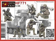 Hobby Fan HF771 1/35 Ukranian Tank Hunter FGM-148 Javelin Squad - 3 Figures Set picture