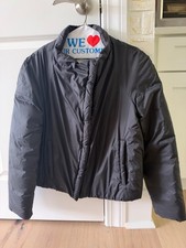 Helmut Lang Women's Black Matte Puffer Jacket Funnel Neck Size L picture