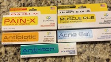 Drs.Pharmacy  5 Pk Acne Cream,Pain-x, Muscle Rub, Anti-itch, Antibiotic Ointment picture