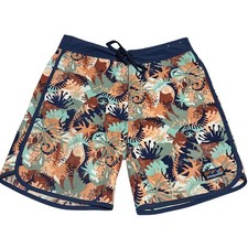 Patagonia Board Shorts Mens 32 8in Blue Orange Tropical Sea Life Swim Trunks picture