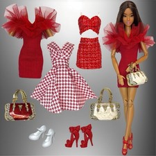 Eledoll Clothes Fashion Pack for 12 inch Doll Mix Match Red White Set picture
