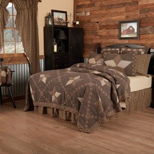 Primitive Queen Quilt Set Black Farmhouse Star Cotton VHC Brands VHC Brands picture