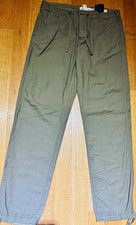H&M L.O.G.G. Men’s Green Cotton Twill Chino Pants Regular Fit 34W picture
