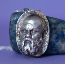Socrates Handmade Sterling Silver Pendant - Ancient Greek Philosopher Necklace picture