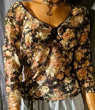 Demi Loon Floral Sheer Lace Top Multicolor picture
