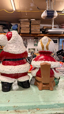 Mr and Mrs Santa Claus Atlantic Mold Ceramic Figures Large 14” Christmas- 1970s picture