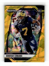 Donovan Edwards 2025 Panini Prizm Draft Picks #65 Michigan Prizms Gold Ice RC picture