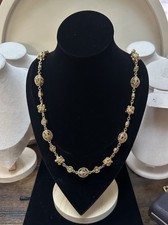 Vintage ST. JOHN GOLDTONE FINISH FILAGREE CLUSTER BEAD LINK 36