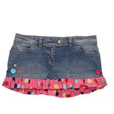 Y2K Playground Custom Upcycled Ideology Blue Ruffled Mini Skirt Size 10 picture