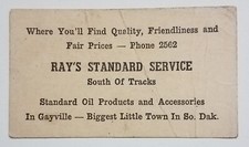 Ray's Standard Service Oil Gayville South Dakota Risque Business Card 1950s-60s picture
