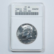 1968-S Proof Kennedy Half Dollar - ANACS Soapbox PF66 - Double Die Obverse DDO picture