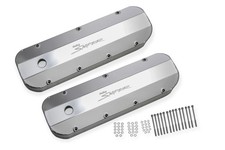 890002 Sniper Valve Cover - Fabricated Aluminum - BBC - Natural Anodized picture