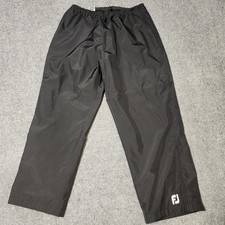 FootJoy DryJoys Pants Medium Black Golf Rain Water Windproof Ankle Zip Snaps picture