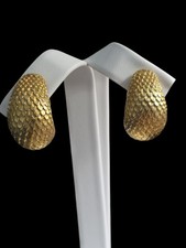 Vintage Robert Bold Goldtone Signed Clip Earrings picture