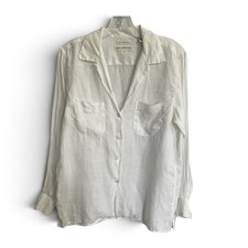 Banana Republic 100% Irish Linen Shirt Vintage 90s Button Down Size Small White picture