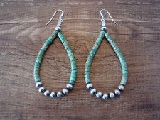 Navajo Indian Turquoise Desert Pearl Dangle Earrings by Doreen Jake picture