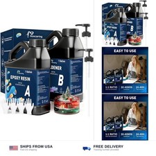 Honcaring Epoxy Resin 2 Gal Kit, Crystal Clear Epoxy Resin Kit, Less Bubble &... picture