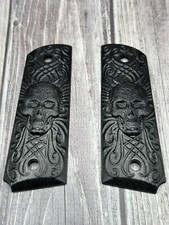 1911 Grips Government/ Full Size custom Design Skull Black Polymer picture