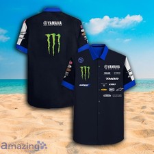 Yamaha Racing Thor Monster Short Sleeve Hawaiian Button down shirt, fan gift picture