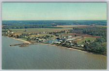 c1960s Kentmorr Marina Stevensville Maryland Aerial View Traub Postcard picture