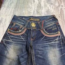 Studio R.P Flare Denim Pants y2k RED PEPPER Size 27 Vintage Rare picture