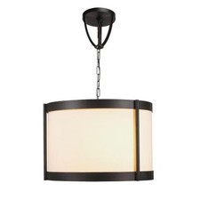 WORLD IMPORTS WI143429 Edmonton 3-Light Euro Bronze Iron LINEN Shade Pendant NEW picture