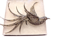 Rare MB Boucher Right Facing Pave Swallow Bird Pin, First Edition picture