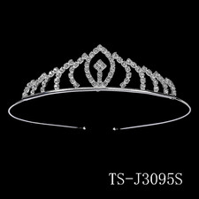 Silver Elegant Simple Rhinestone Crystal Crown Wedding Party Tiara for Women Lit picture
