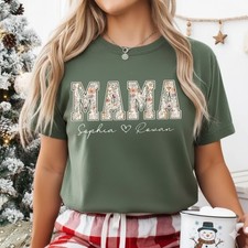 Personalized Floral Mama Shirt with Kids Name, Mother’s Day Shirt for Women picture