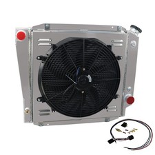 3 Row Radiator & Shroud Fan & Relay Ford Bronco Wagon Roadster Sport picture