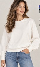 Patagonia Women M Regenerative Organic Cotton Essential Pullover Dyno White NWT picture