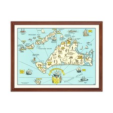 Old Map of Martha's Vineyard, MA, MA 1930 - Vintage Martha's picture