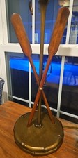 Wildwood Accents Nautical Table Lamp Crossed Oars Canoe Paddles Faux Bamboo picture
