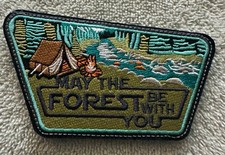 MAY THE FOREST BE WITH YOU 3x4 Embroidered Morale Patch Hook Backing Brand New picture