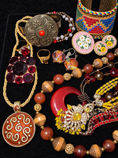 Vintage Costume Jewelry Lot Trifari Lia Sophia Italy Mosaic Czechoslovakia picture