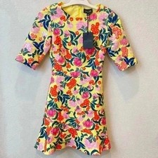 Saloni Tropical Floral Sequins Dress Size 2 Yellow Pink Multi Color Mini NWT picture
