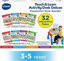 VTech Activity Desk 4-in-1 Kindergarten Expansion Pack Bundle for Age 3-5 picture