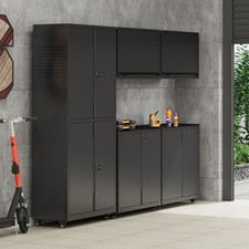 5-Pcs Garage Storage Cabinet System Locking Rolling Tool Cabinets Metal Set picture