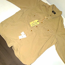 RRL Ralph Lauren Men’s XXL Beige Cotton Twill Long Sleeve Button-Up Shirt picture