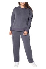 Berkshire Homewear Women's Plush Jersey Cargo Lounge Set Graystone picture
