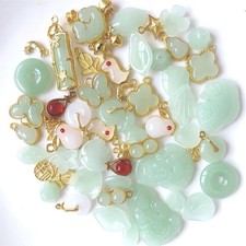 50Pcs Inlaid Alloy Imitation Jade Beads Accessories for DIY Jewelry Crafts Makin picture