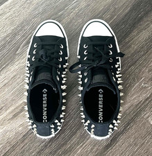 Converse All Star Chuck Taylor Womens 9 Black White Spiked Punk Studded AO6454C picture