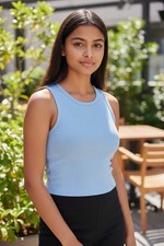 Girls Large 10/12 Thick Seamless Knit Brami - Art Class - Blue NWT picture