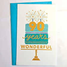 American Greetings 90th Birthday Folded Greeting Card Fireworks w/ Envelope picture
