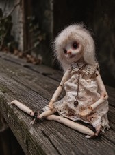 OOAK Creepy Art Doll Gothic Horror Pig Girl BJD Hand-Sculpted Fantasy Creature picture