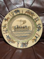 Vintage Royal Doulton Bayeux Tapestry Hastings Plate Crazing 8 5/8 inches picture