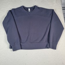 Spanx AirEssentials Crewneck Pullover Womens M Blue Grey Relaxed Sweatshirt picture