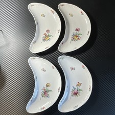 Nymphenburg Hand Painted Floral Salad / Bone Dishes  3768.865.6 Set of 4 picture